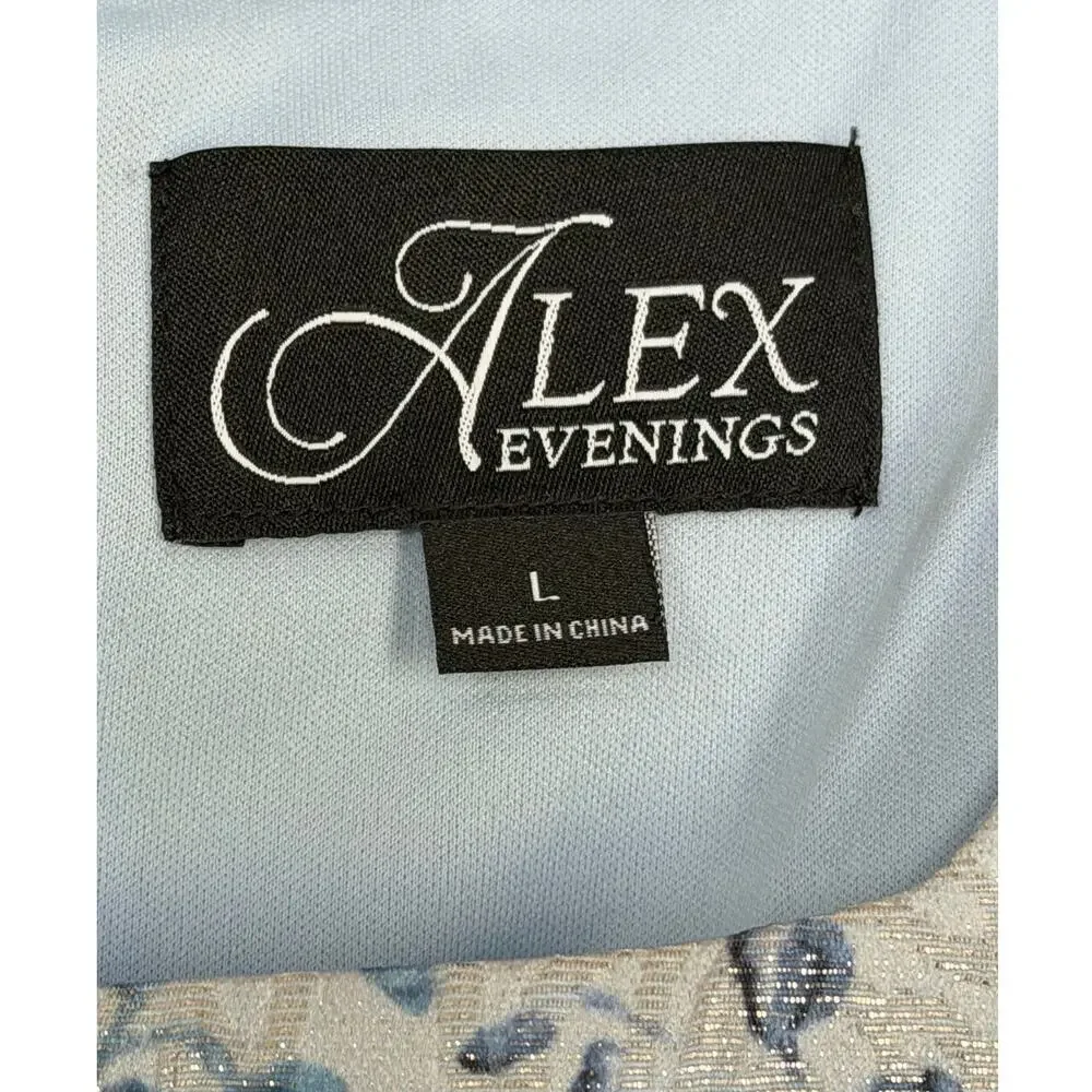 Alex Evenings Womens Formal Floral Printed Camisole & Matching Jacket Blue Large